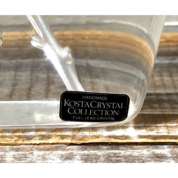 Vintage Kosta Crystal Collection Embossed Dogwood Flowers Art Glass Jackie Lynd - Picture 11 of 12